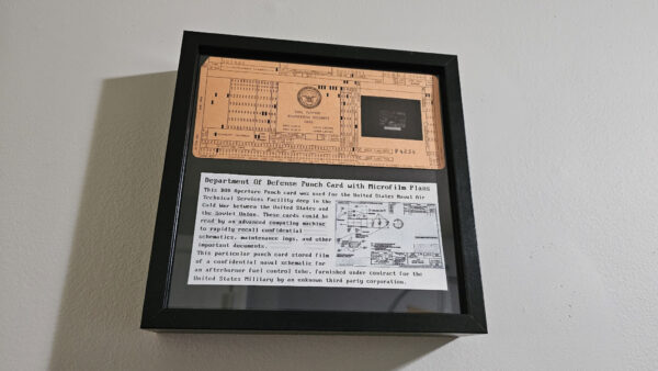 Genuine US Naval Air Technical Services Punch Card with Microfilm Plans - Authenticated, Framed, and Enlarged - Image 6